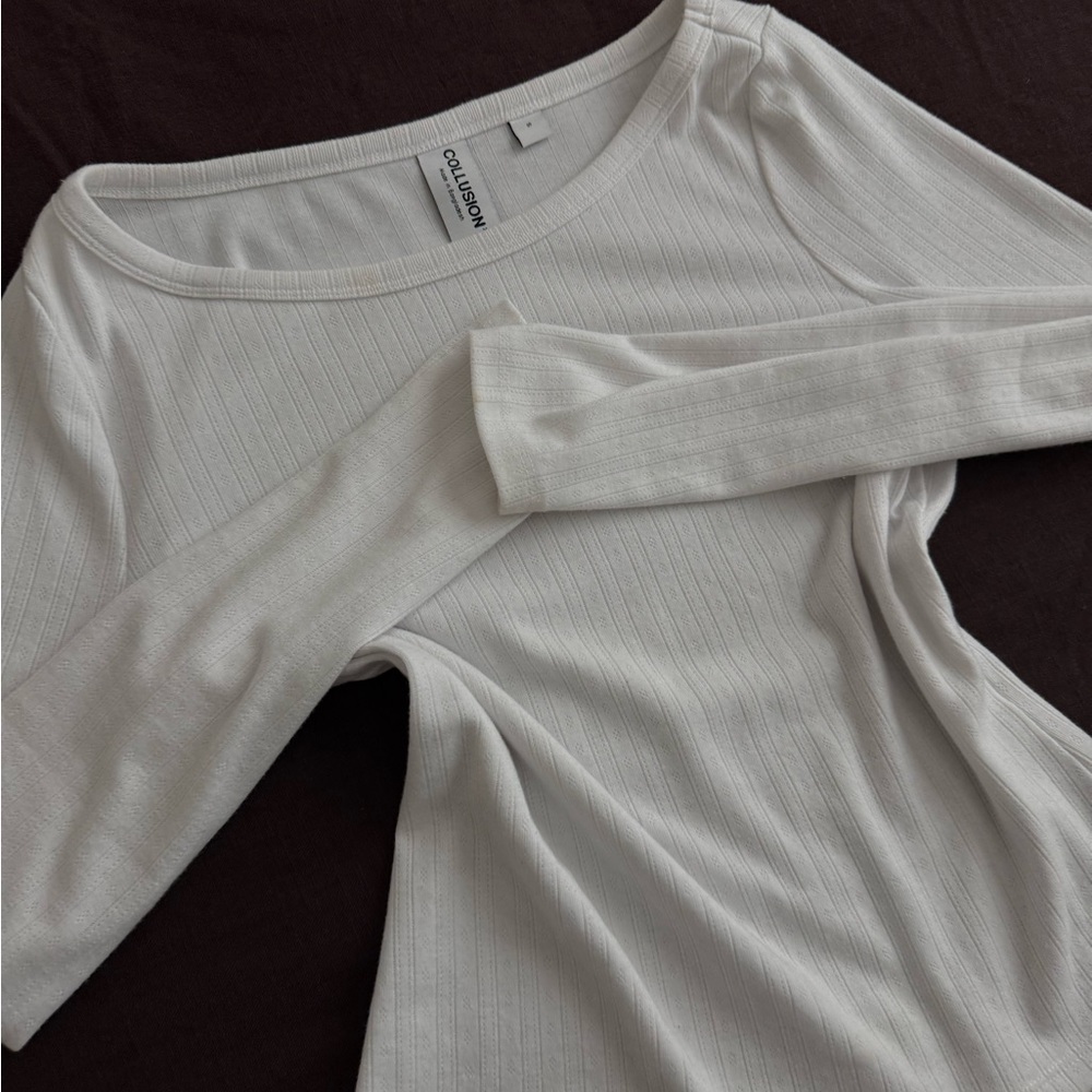 Callahan Women's Off-White Ribbed Long Sleeve Top